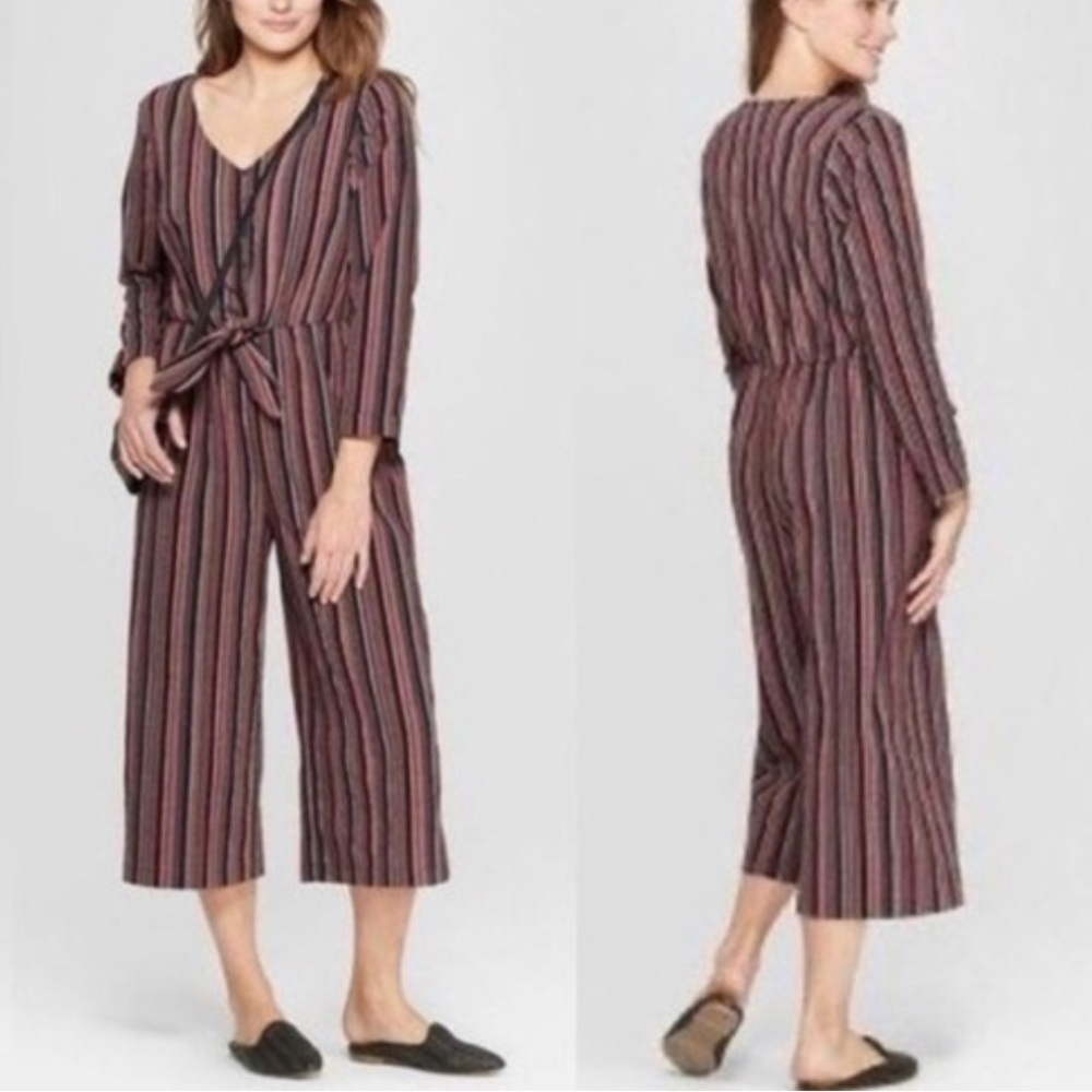 Universal Thread striped wide leg jumpsuit L